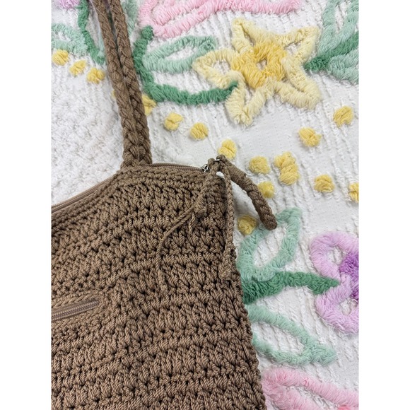 The‎ Sak Crochet Tote Bag Brown Hobo Shoulder Bag - Picture 6 of 10